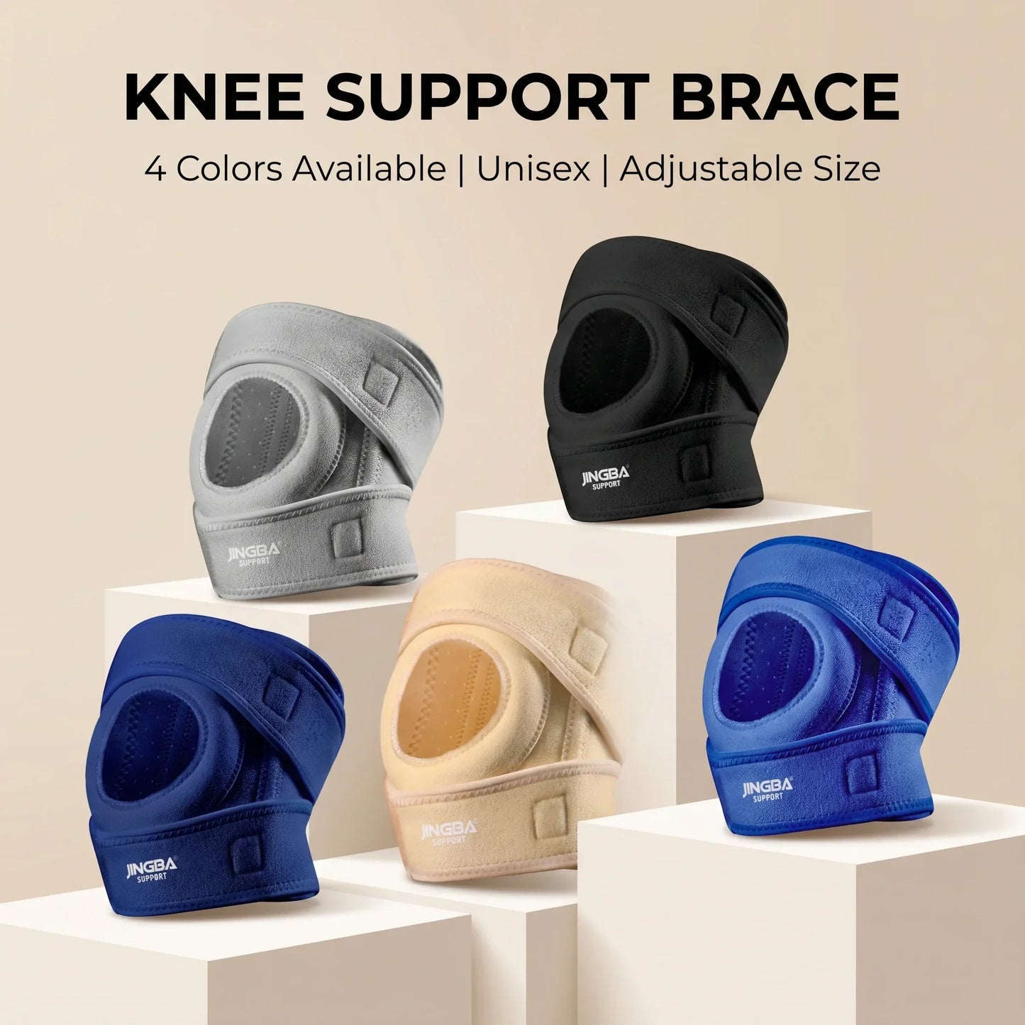 1PC Professional Knee Brace with Spring Support Adjustable Open Patella Knee Support Pad for Running Basketball Hiking Cycling